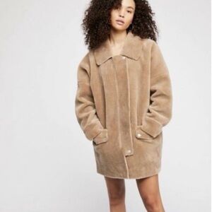 Free People Camel Faux Fur Jacket